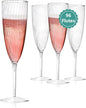 96 Pack Plastic Champagne Flutes, 6 Oz Clear Disposable Wine Glasses | Elegant by WaleeKoky
