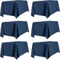 PureFit 6 Pack Rectangle Navy Blue Table Cloths 90 x 132 Inch for 8Ft Tables, Stain and Wrinkle Resistant Table Linens for Home Use, Wedding, Party, Banquet and Camping