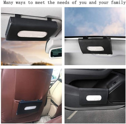 Carstuus Car Tissue Holder, Sun Visor Napkins Holder, Car Accessories | Black - Image 2