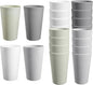 HEYCOME Set of 16 Wheat Straw Cups, Reusable Plastic Cups Sets, Water Glasses by StayHealthyStayHappy