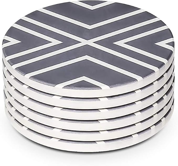 LIFVER Coasters for Drinks, Absorbent Coaster Set of 6 by LIFVER