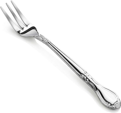 New Star Foodservice Rose Pattern Stainless Steel Oyster Fork, Commercial Grade - Image 2