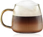 Premium Unique Glass Coffee Mugs Set of 2 Fancy Cups by Unknown