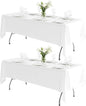 BIGTONE 2 Pack Polyester Tablecloth White 60 x 102 Inch, Wrinkle Resistant Table Cloth for 6 Feet Rectangle Tables, Stain and Washable Table Cover for Dinning Wedding Banquet Restaurant Party