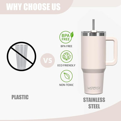 20 oz Tumbler with Handle, Tumbler with Lid and Straw, Double Wall Insulated - Image 5