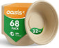 32 oz 68-Pack Large Compostable Paper Bowls, Disposable Meal Prep & Takeout by SustainableSolutions