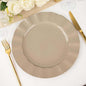 Efavormart 11" Dinner Plates – Set of 10 Plastic Taupe Round Disposable Plates by efavormart