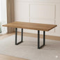 ZckyCine Expandable Walnut Dining Table, 67" to 51" Extendable Rectangular Table with Thickened Top and Metal U-Shaped Legs, Modern Wood Dining Table for Kitchen Dining Room