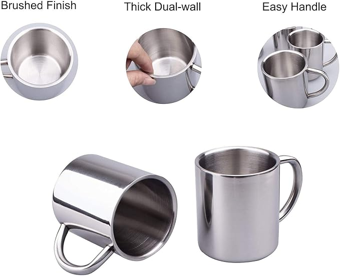 IMEEA Small Espresso Mug 7.5oz Double Wall Stainless Steel Cups - Image 7