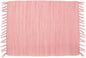 PILLOWPIA Handcrafted Chindi Placemat – 100% Cotton, Handwoven Boho Table Mat | Eco-Friendly Colorful Decor for Dining Room, Kitchen, or Coffee Table – Peony Pink Woven Accent