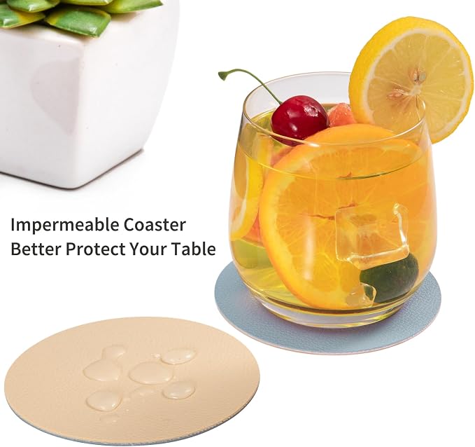 Faux Leather Drink Coasters - Image 2