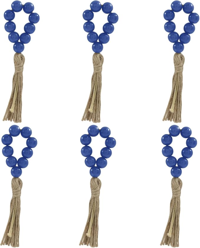 6pcs Wood Bead Napkin Rings - Image 6