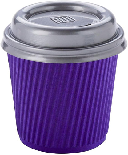Restaurantware Ripple Wall Coffee Cups 500 Count 4 Ounce Insulated Royal Purple - Image 6