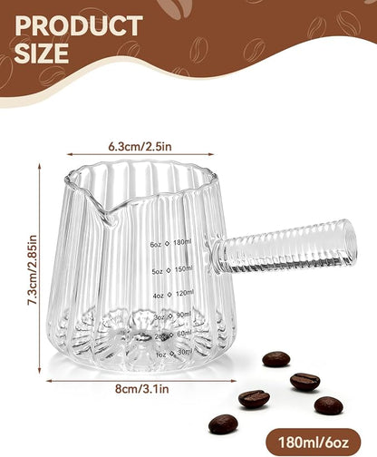 2 PCS Espresso Measuring Cup 6 Oz, Espresso Glass Cups - Image 2