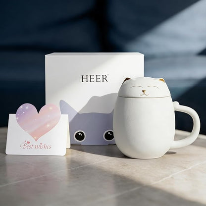 HEER Cat Ceramic Tea Mug 13.5oz - Image 2