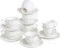 White Porcelain 75ml Demitasse Set of 8 by PRECITIME