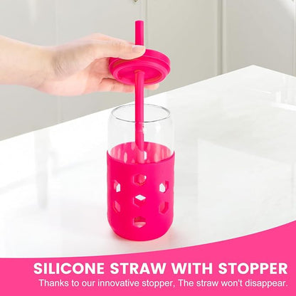 Mrsdry 16 oz Glass Cups with Lids and Straws - Image 7