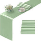 Manyshofu Sage Green Satin Table Runner 12x108 by Manyshofu