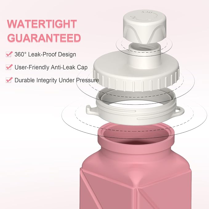 BEAUTAIL Collapsible Water Bottles 21oz/610mL, Silicone Travel Water Bottle | - Image 4