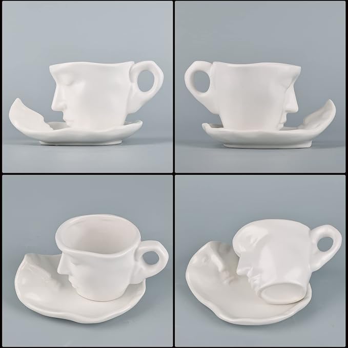 oliruim White Coffee Cup and Saucer Set - Image 6