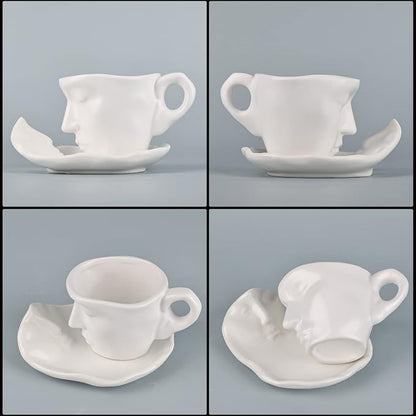 oliruim White Coffee Cup and Saucer Set - Image 6