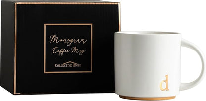 COLLECTIVE HOME Ceramic Coffee Mug, 15 oz Monogram Cup - Image 4
