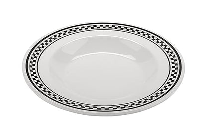 G.E.T. B-1611-X-EC Melamine Pasta Bowl with Wide Rim, 16 Ounce, Diamond Chexers (Set of 4)