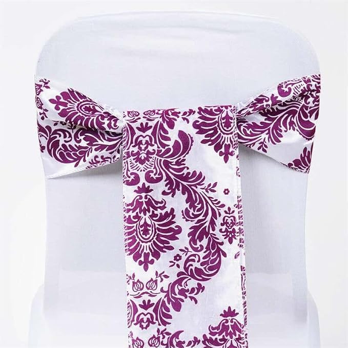 Efavormart 5pc x Damask Flocking Chair Sash by efavormart