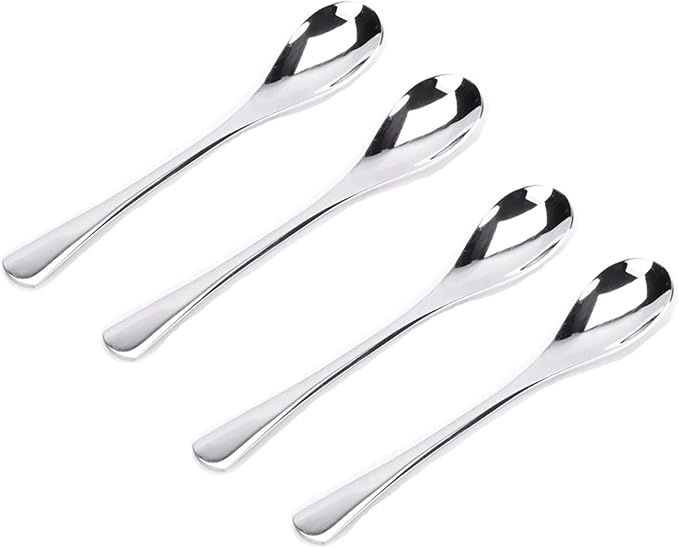 VANRA 4.9in 4-Piece Tea Spoons Set Stainless Steel Coffee Appetizer Dessert by VANRA