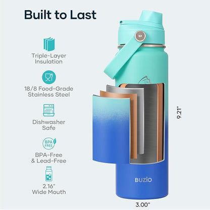 BUZIO 24 oz Insulated Stainless Steel Water Bottle - Image 4