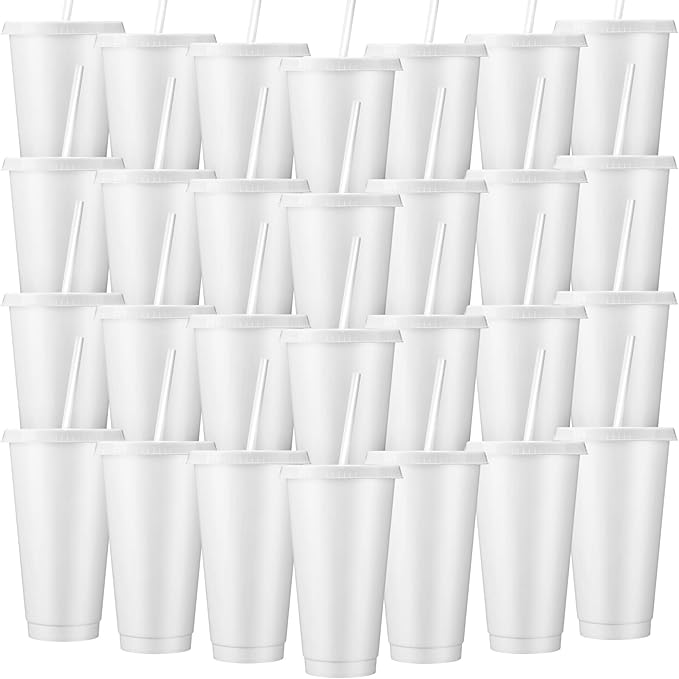 Honeydak 60 Pack Tumbler with Straw and Lid Bulk Cups by Honeydak