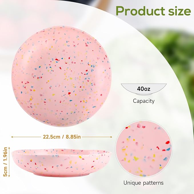 Melamine Bowls Set, 9” Large Pasta Bowl Salad Bowl, Lightweight Unbreakable - Image 6