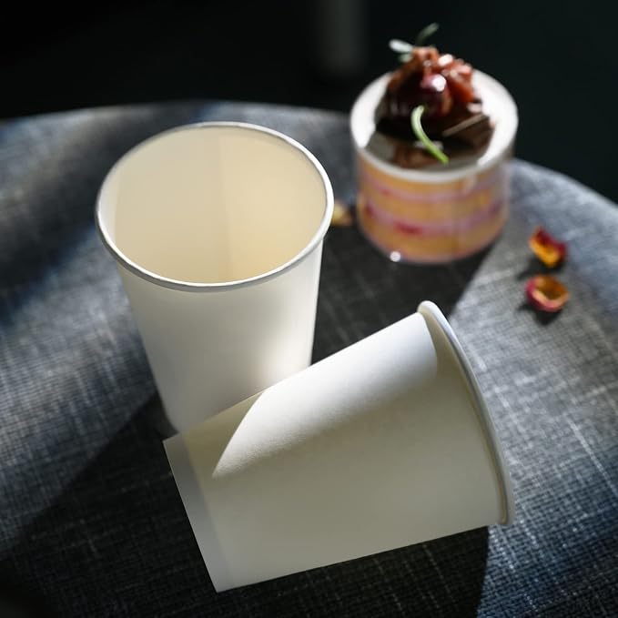 YEEHAW 12 oz 500 Pack White Disposable Paper Coffee Cups | - Image 4