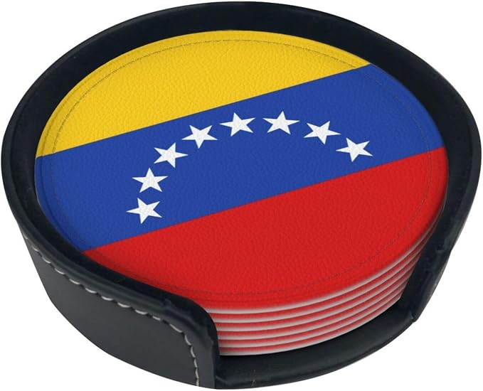 6 Pack Venezuela Flag Leather Coaster - Image 2