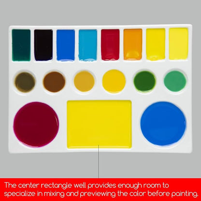 MEEDEN Studio Ceramic Paint Palette, Porcelain Watercolor Palette - Image 5