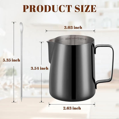 Amrules Milk Frothing Pitcher, 12 oz Milk Frother Cup - Image 2
