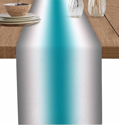 Turquoise Gray Ombre Table Runners 48 Inches Long, Farmhouse Teal Gradient by Unknown
