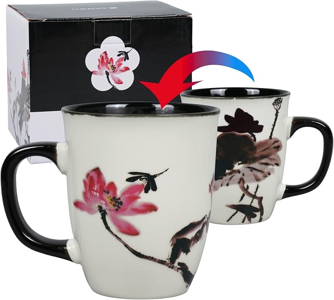 Lotus Magic Color Changing Coffee Mug, 16 oz | Ceramic Tea Mug - Image 4