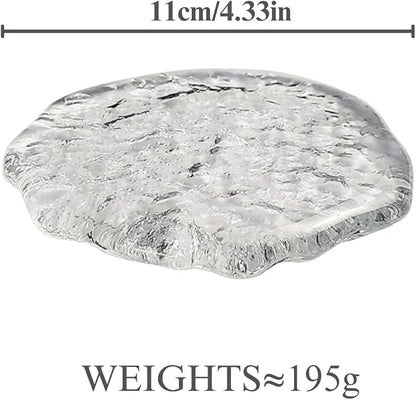 Lead-Free Crystal Glass Round Coasters, Frosted Design, Thickened and Durable - Image 7