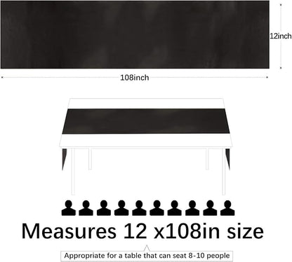 5 Pcs Black Satin Table Runners 12x108 inch Bright Satin Silk Fabric | Smooth - Image 2
