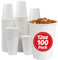 Clawsoff 12 oz 100 Count Paper Cups Disposable Hot/Cold White Coffee Cups | by BuyNow