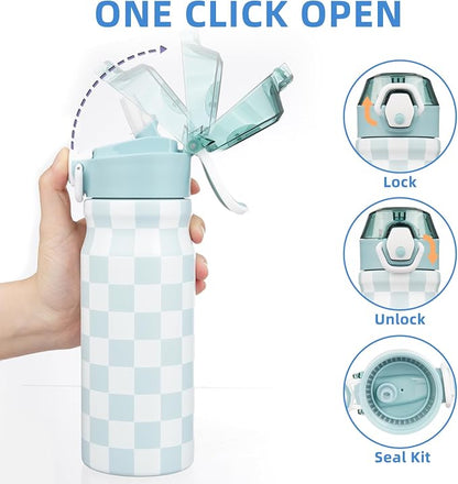 BJPKPK 18 oz Water Bottle with Straw & Handle, Insulated Stainless Flask | Leak - Image 3