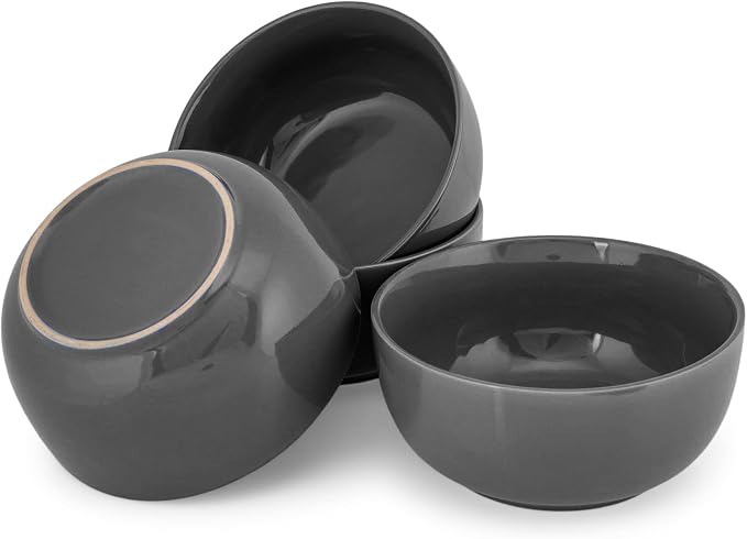 Elanze Designs Bistro Glossy Ceramic 6.5 inch Dinnerware Bowls Set of 4 - Image 5