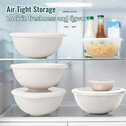 40 OZ Salad Bowl with Lid, Unbreakable Wheat Straw Bowls Sets, Cereal Bowls - Image 6