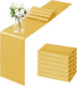 Horbaunal 6 Pack Satin Runners 12 x 72 Inch, Luxury Gold | Bright Silky Smooth by Horbaunal