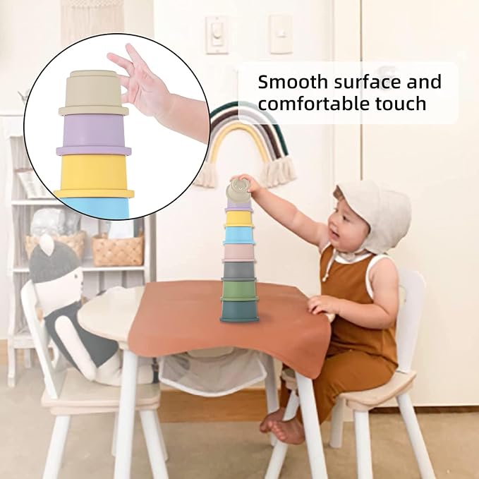 ZYFLSQ Stacking Cups Baby Toy, 8-Piece Set - Image 6