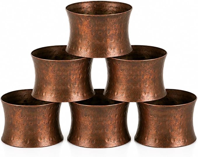 ITOS365 Handmade Round Hammered Antique Napkin Rings Holder by ITOS365