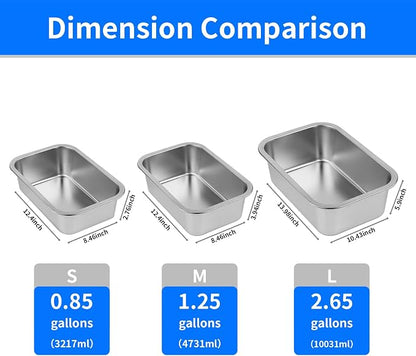 Ohtomber 0.85 Gallons Stainless Steel Dog Bowl, Pet Water & Food Bowl | No - Image 3