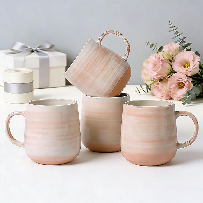 Coffee Mugs Set of 4, 12oz Stoneware Coffee Cups - Image 8