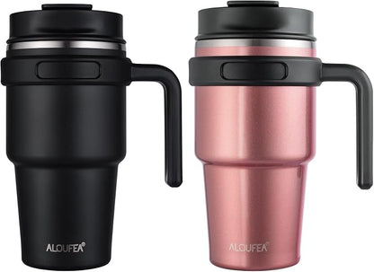 20 oz Insulated Travel Coffee Mug Tumbler by ALOUFEA